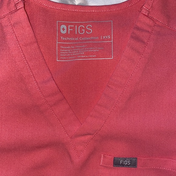 Figs Catarina scrub top Neon Pink - Picture 3 of 3